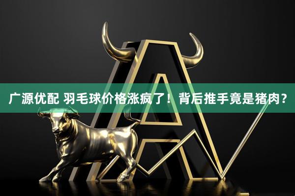 广源优配 羽毛球价格涨疯了！背后推手竟是猪肉？
