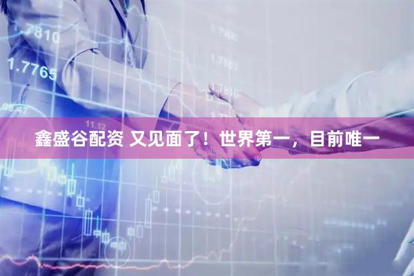 鑫盛谷配资 又见面了！世界第一，目前唯一